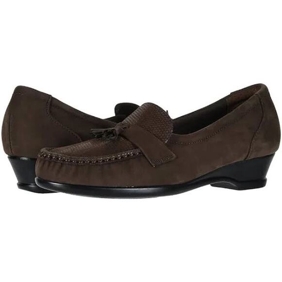 SAS Womens Taylor Wedge Loafer US 12 M EU 42.5 Brown Leather NIB - Picture 1 of 14